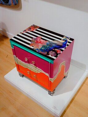 Pluma Electra custom painted nightstand